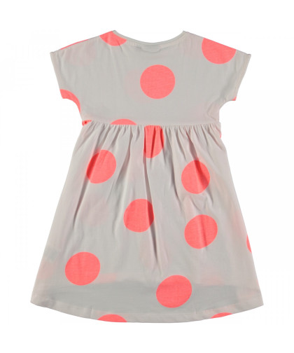 Vestido topos Molo Kids Cindy Giant Dots Blanco/rosa