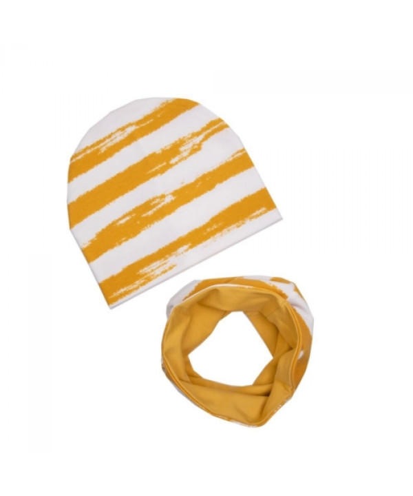 Set de Gorro y Bufanda Mustard Stripes UL&KA