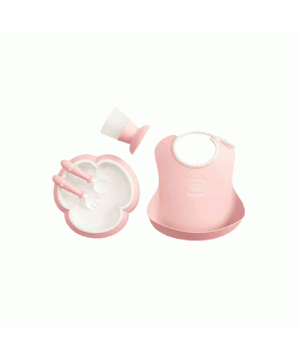 Set Vajilla Con Babero BabyBjorn Rosa