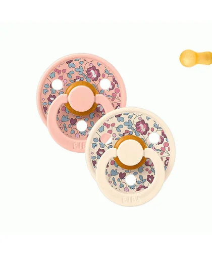 2 Chupetes BIBS Colour Round Liberty Eloise Blush Mix 0-6M