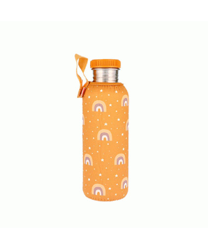 Botella Acero con Funda Arcoíris Mostaza 750ml