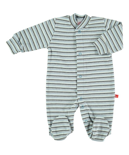 Pijama Limobasics Cierre Frontal Stripe Azul