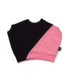 Camiseta Nununu Half & Half Round Shirt Black & Pink