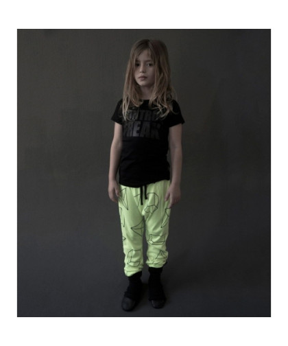 Pantalon Nununu Geometric Baggy Pants Neon Yellow