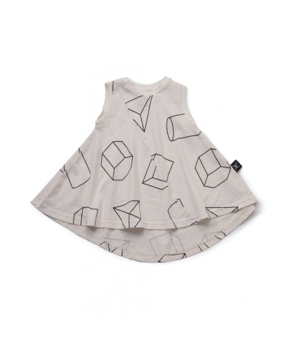 Vestido Nununu Geometric 360 Tank Dress White