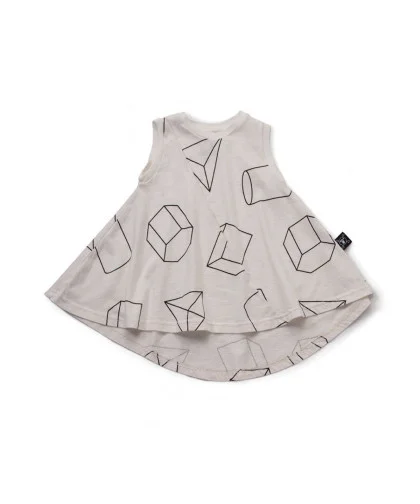 Vestido Nununu Geometric 360 Tank Dress White