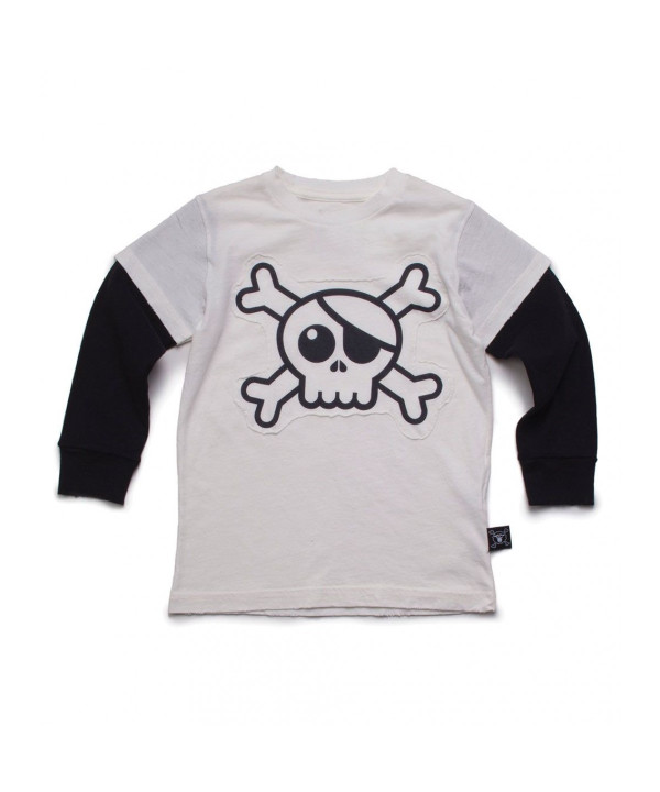 Camiseta Manga Larga Nununu Skull Patch White