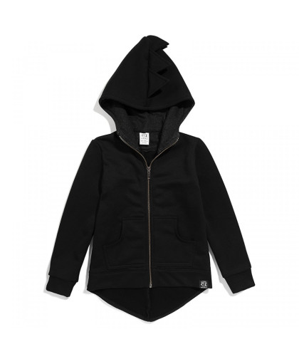 Sudadera Dino Hoodie Kukukids Cotton Black 