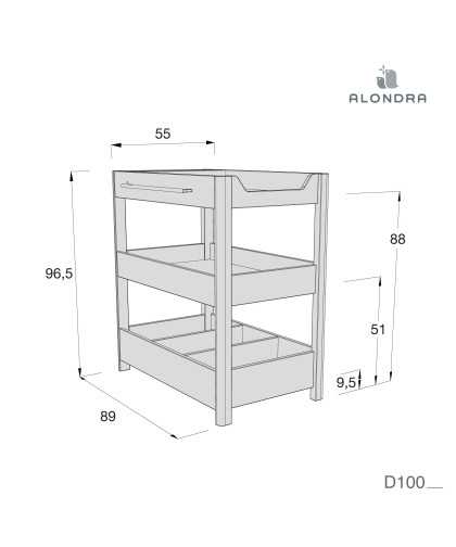 Alondra Mueble cambiador Cuarzo Rosa