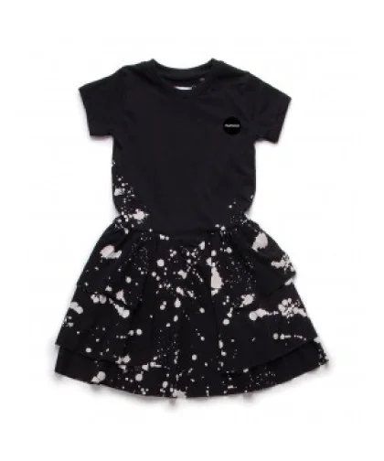 Vestido Nununu Splash Layered Black