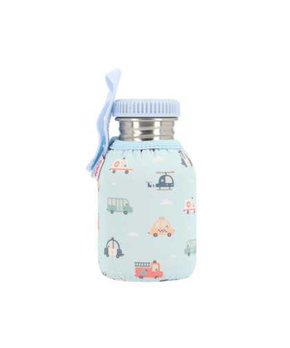 Botella Acero con Funda City Cars 350ml