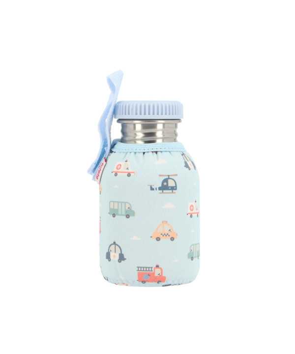 Botella Acero con Funda City Cars 350ml
