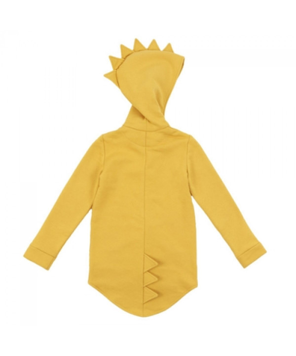 Sudadera Dino Hoodie Kukukid Cotton Yellow