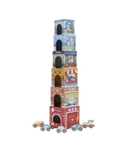 Little Dutch Torre Encajable Ciudad Coches