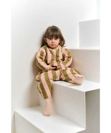molis&co Pijama Manta Khaki & Rose Stripes 1Y