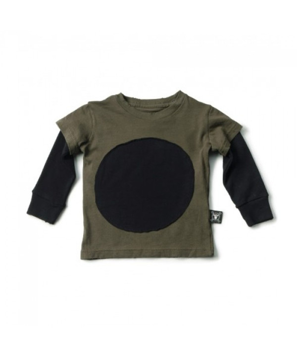 Camiseta manga larga Nununu Circle Patch Olive