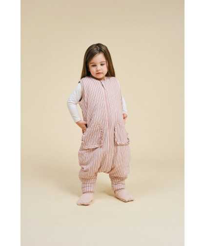 molis&co Pijama Manta Navy and Pink Stripes  1Y