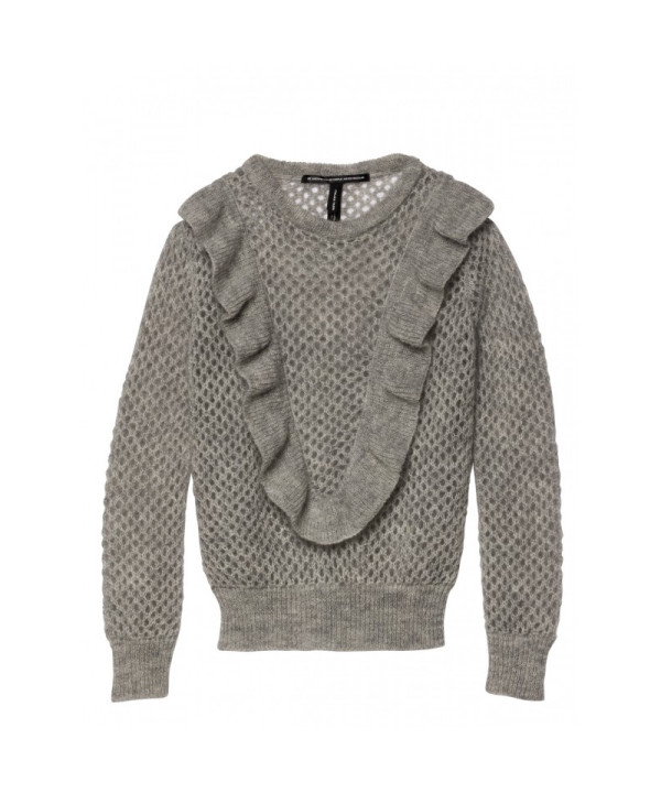 Jersey 10Days Sweater Ruffles Grey