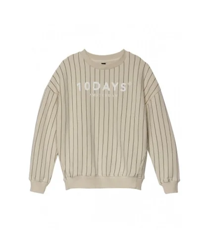 Sudadera 10Days Sweater Pinstripe Bone