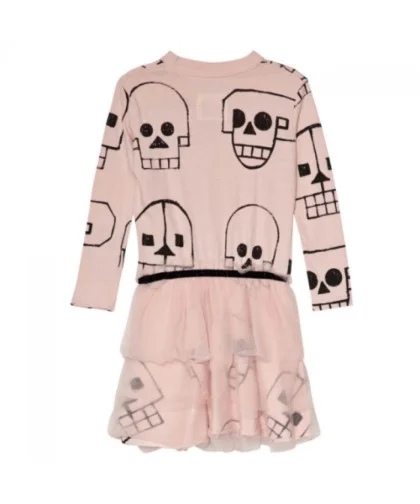 Vestido Nununu Skull Robot Tulle Powder Pink